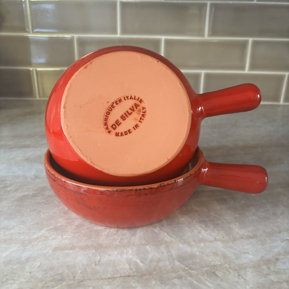 De Silva Terracotta Red Casserole Baking Serving Bowls 
Made in Italy